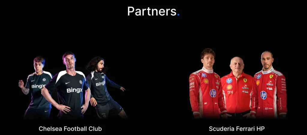 BingX official partners Chelsea Football Club and Scuderia Ferrari HP Formula 1 team 2026