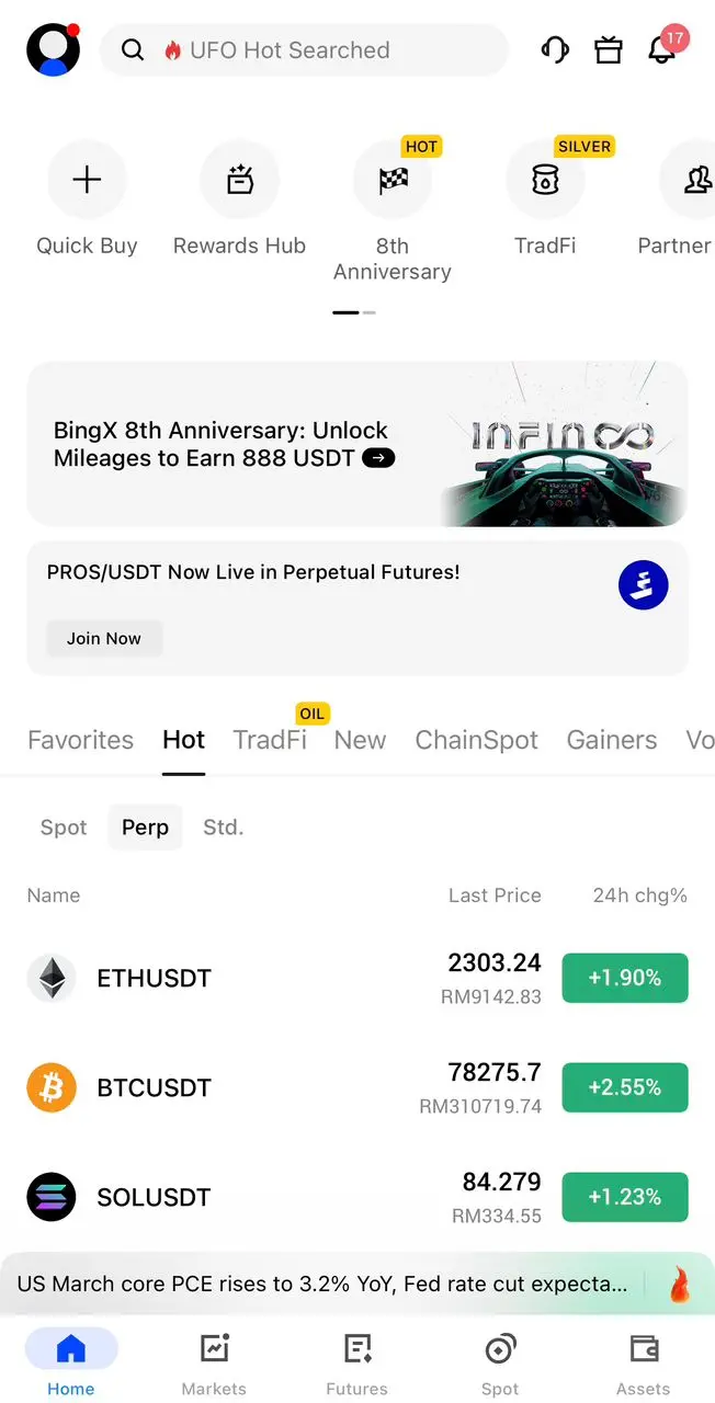 BingX portfolio screenshot Malaysia 2026