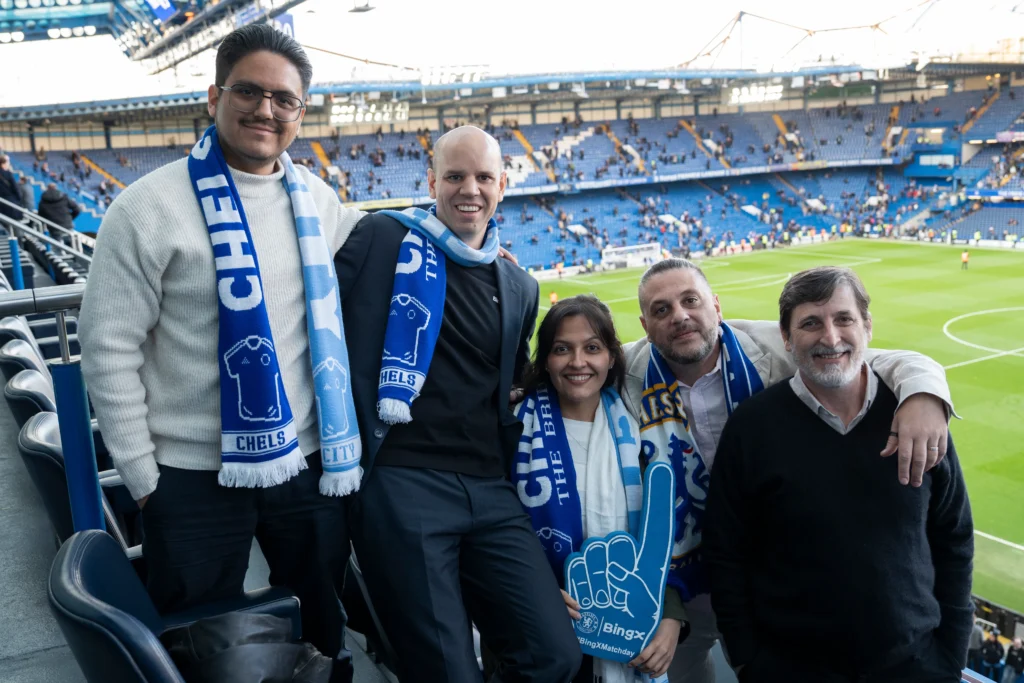 BingX VIPs in stands at Chelsea vs Manchester City Stamford Bridge 